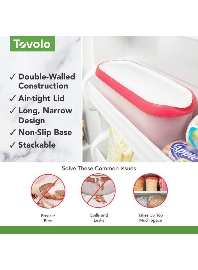 Tovolo Ice Cream Containers for Homemade Ice Cream, Glide-A-Scoop (1.5 Qt, Strawberry Sorbet) - Stackable Ice Cream Storage Containers for Freezer - BPA-Free Ice Cream Tub with Lid & Non-Slip Base - Image 3