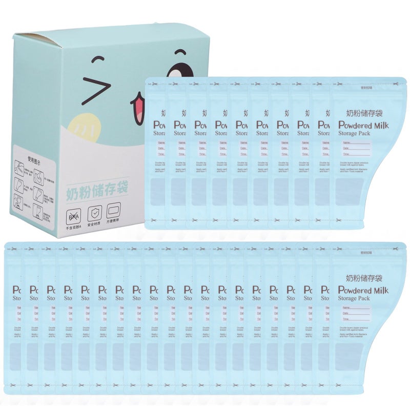 Milk Powder Bag 30 Pieces 50G Capacity Bpa-Free Sterilized Strong Double Sealing Disposable Lightweight Baby Food Container for Baby Travel On The Go - Image 1