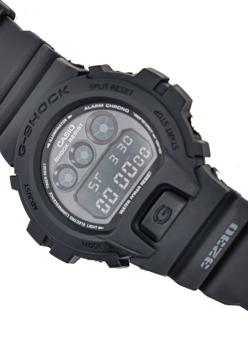 كاسيو ساعة رجالية كاسيو G-Shock DW-6900 مصنوعة من الراتنج الأسود بالكامل، بإضاءة خلفية LED، ساعة رياضية مقاومة للصدمات - Image 2