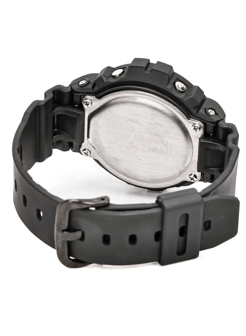 كاسيو ساعة رجالية كاسيو G-Shock DW-6900 مصنوعة من الراتنج الأسود بالكامل، بإضاءة خلفية LED، ساعة رياضية مقاومة للصدمات - Image 3