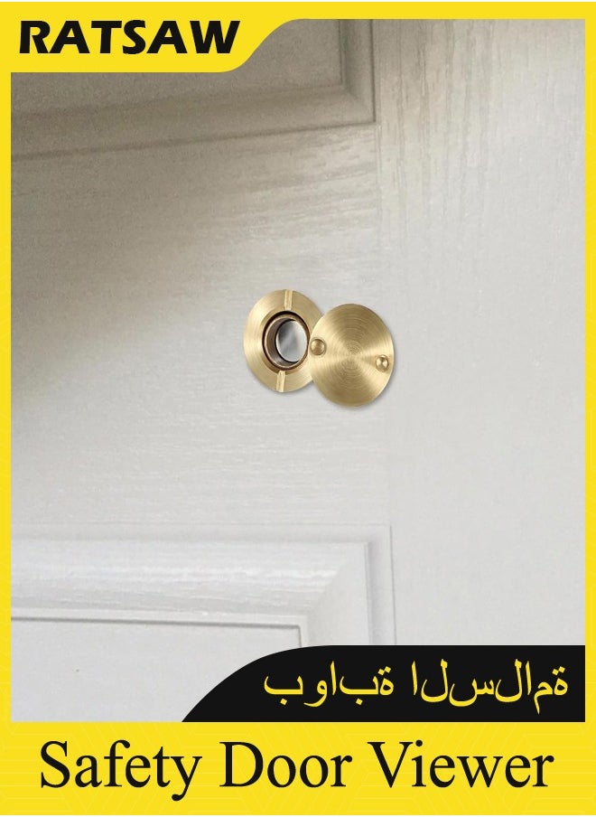 RATSAW Safety Door Viewer, Solid Brass 200 - degree Door Viewer/Peephole with Heavy Duty Rotating Privacy Cover for 35-60 mm Thickness Doors, Durable Door Viewer for Home Office Hotel  - Image 2