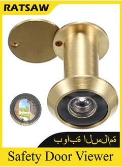 RATSAW Safety Door Viewer, Solid Brass 200 - degree Door Viewer/Peephole with Heavy Duty Rotating Privacy Cover for 35-60 mm Thickness Doors, Durable Door Viewer for Home Office Hotel  - Image 1