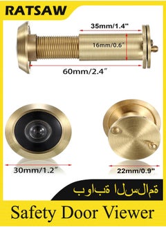 RATSAW Safety Door Viewer, Solid Brass 200 - degree Door Viewer/Peephole with Heavy Duty Rotating Privacy Cover for 35-60 mm Thickness Doors, Durable Door Viewer for Home Office Hotel  - Image 4