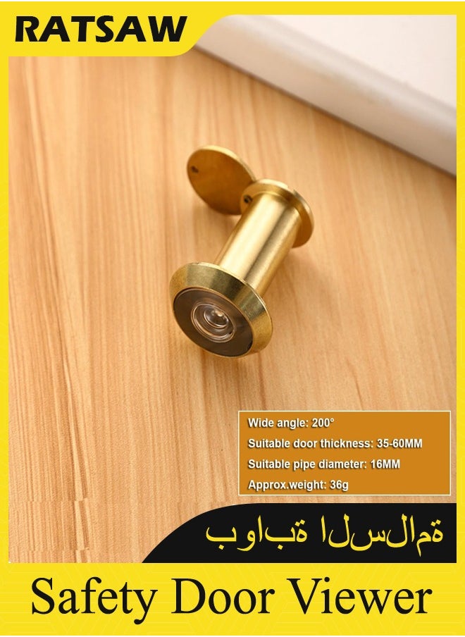 RATSAW Safety Door Viewer, Solid Brass 200 - degree Door Viewer/Peephole with Heavy Duty Rotating Privacy Cover for 35-60 mm Thickness Doors, Durable Door Viewer for Home Office Hotel  - Image 5