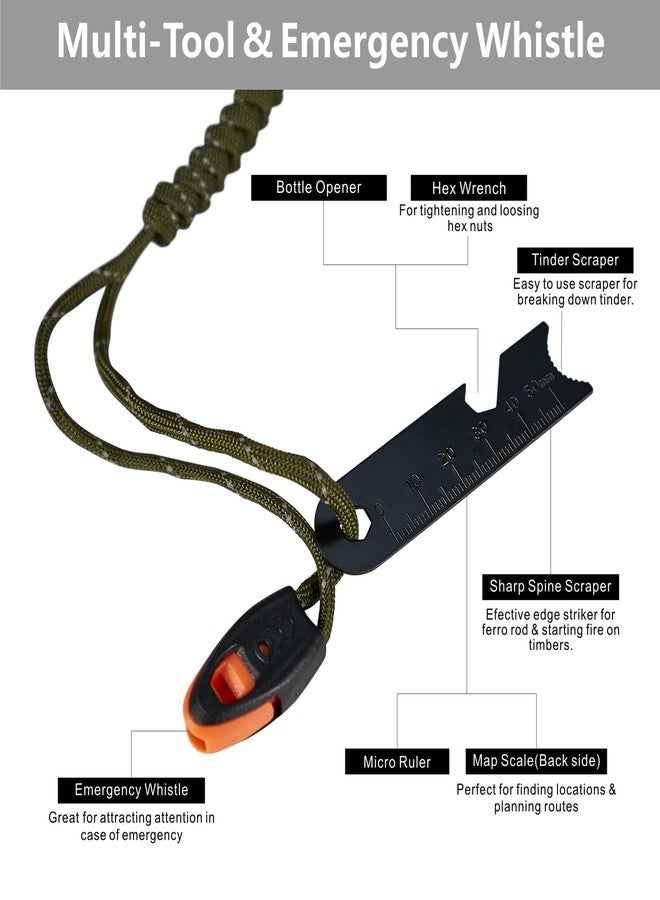 NOOPEL Fire Starter Survival Tool, 5/16" Ferro Rod with Paracord Lanyard, Multi-Tool Striker and Wooden Handle, Flint and Steel Fire Starter Kit for Your Hiking, Backpacking and Camping Essentials - Image 4