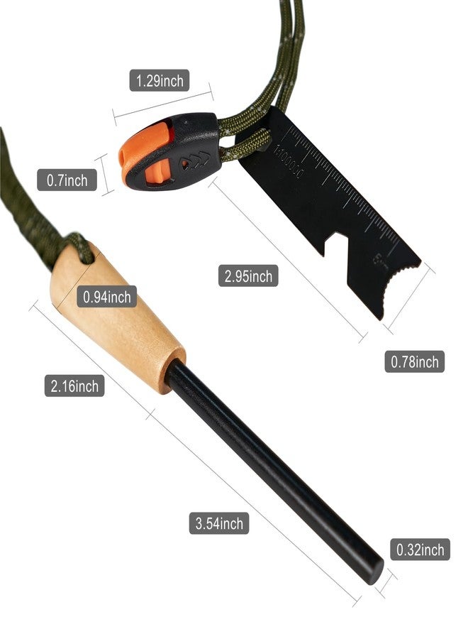 NOOPEL Fire Starter Survival Tool, 5/16" Ferro Rod with Paracord Lanyard, Multi-Tool Striker and Wooden Handle, Flint and Steel Fire Starter Kit for Your Hiking, Backpacking and Camping Essentials - Image 3
