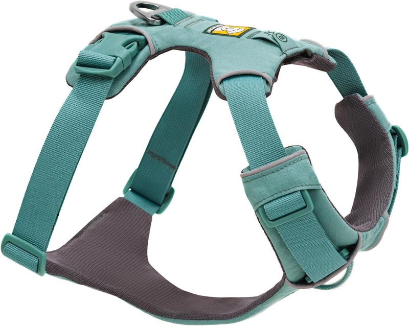 Ruffwear, Front Range Dog Harness, Reflective Soft Padded Everyday Harness with Dual Leash Clips, Adjustable and Lightweight Fit for Training or Walking for All Dogs, River Rock Green, Medium - Image 1