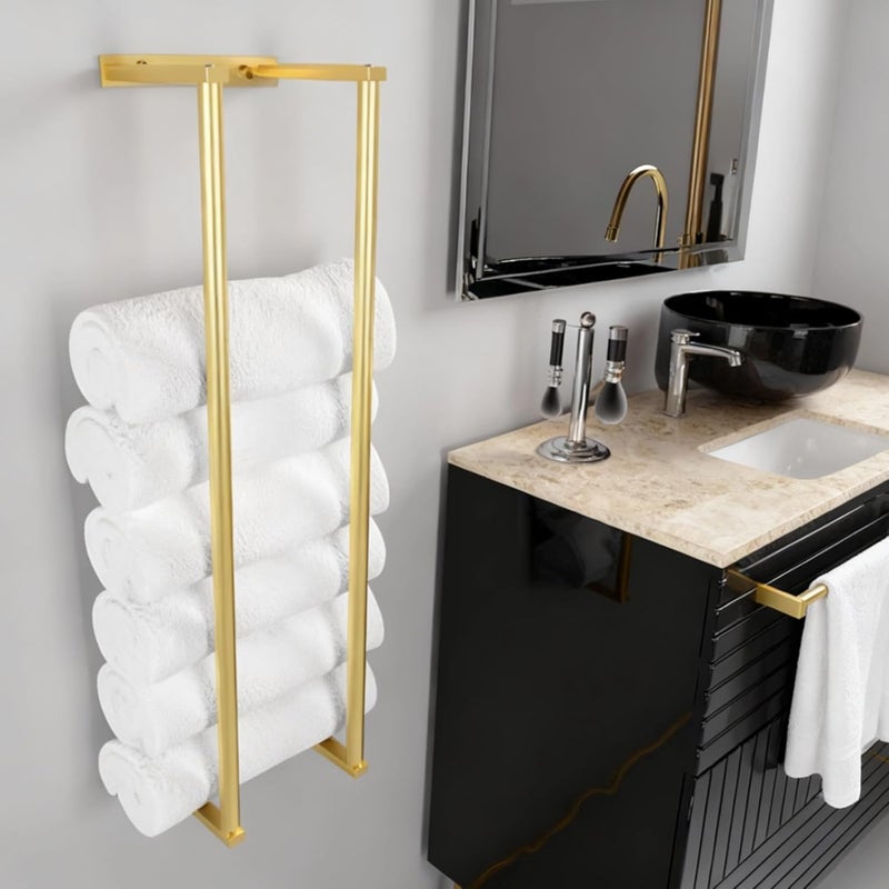 28.7 in / 73 Cm Freestanding Towel Rack-Brushed Gold, Stainless Steel Bathroom Towel Racks, Easy Assembly - Image 3