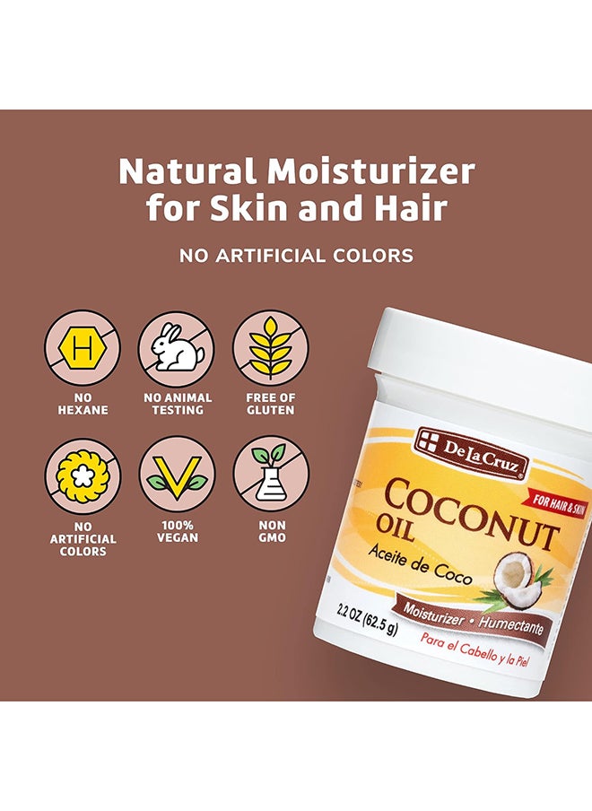 De La Cruz - Coconut Oil Expeller Pressed Coconut Oil For Skin And Hair Natural Moisturizer For Skin And Hair Jumbo Jar - 5.5 Oz - Image 1