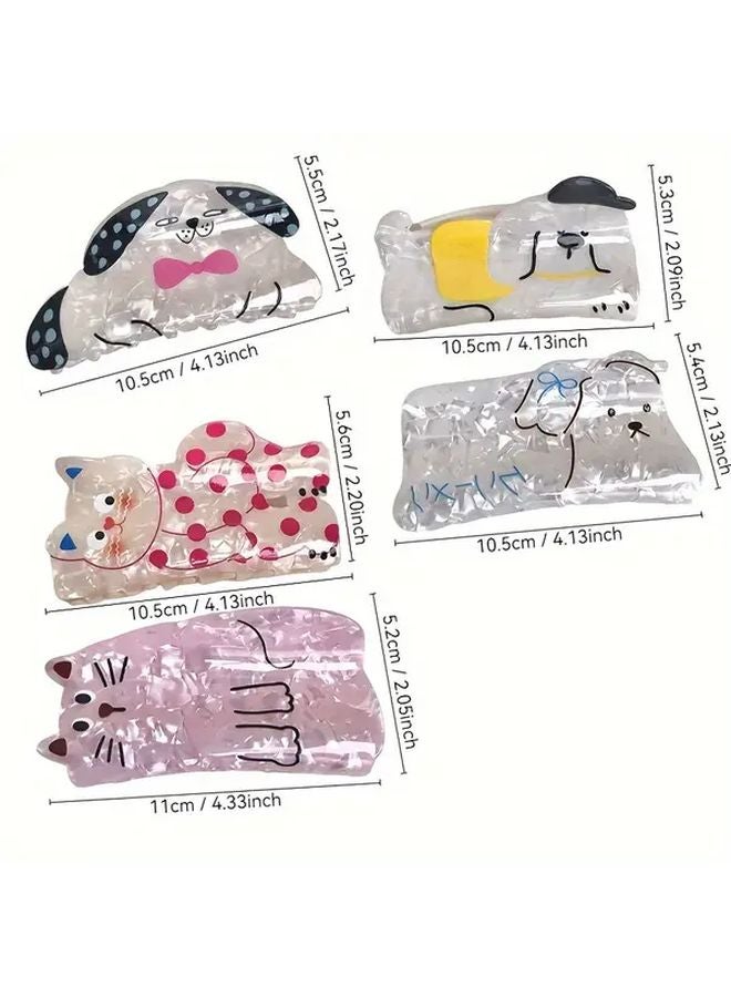 Doggy Dog Color Blocking Animal Hair Clip 4 33 Inch For Women Christmas Party Gift - Image 4