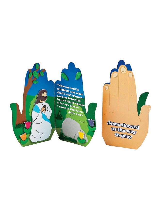 Fun Express Praying in The Garden Handprint Craft Kits - Makes 12 - Sunday School, VBS Crafts for Kids