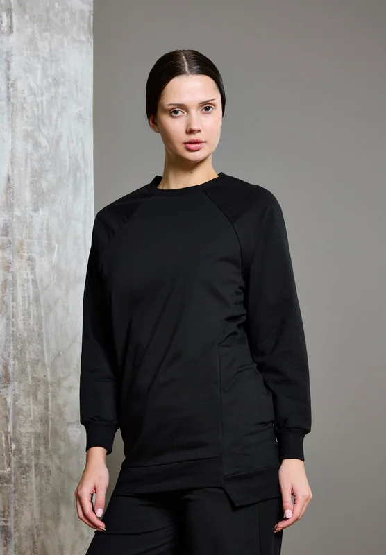 ذوق Raglan Sleeve High Low Hem Sweatshirt