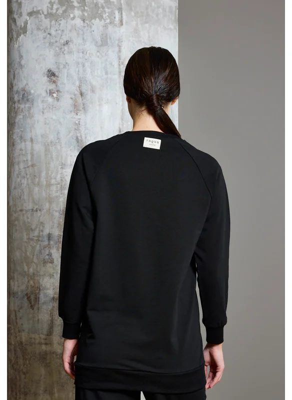 Thouq Raglan Sleeve High Low Hem Sweatshirt