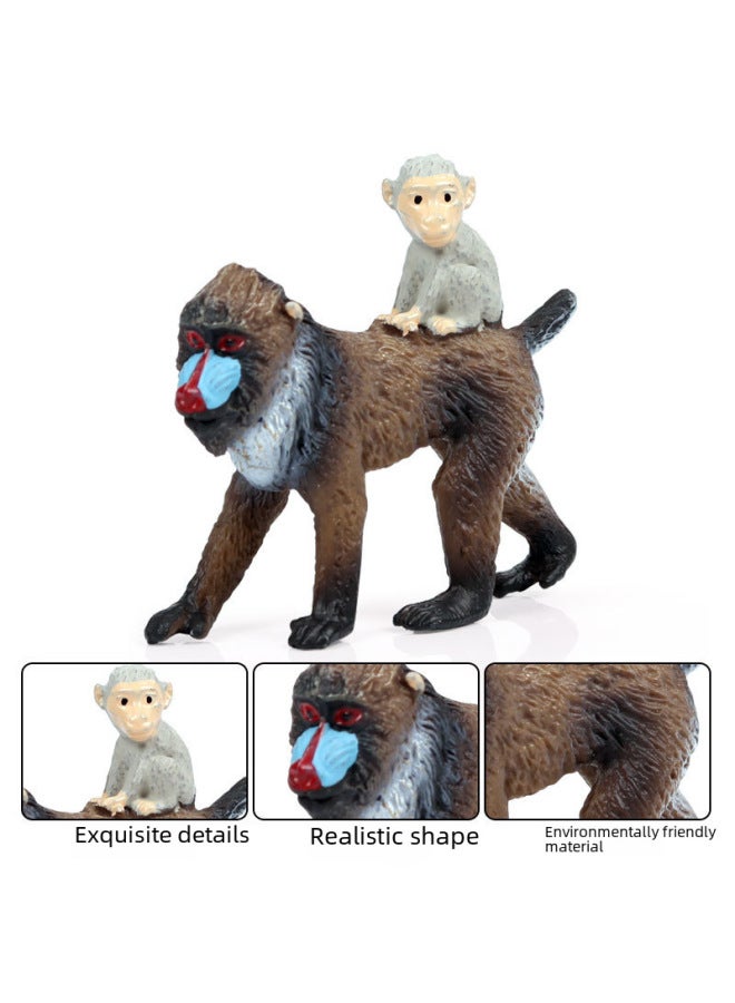 Children's Cognitive Solid Simulation Animal Model Gorilla Monkey Ape Wild Animal Plastic Model Toy Ornaments-Color:M-216 Baby-holding Chimp [04KG]]  - Image 5