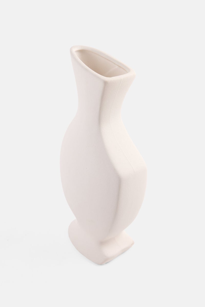 Muy Mucho Ceramic Vase 27 H x 5 W x 15 L cm, White - Image 3