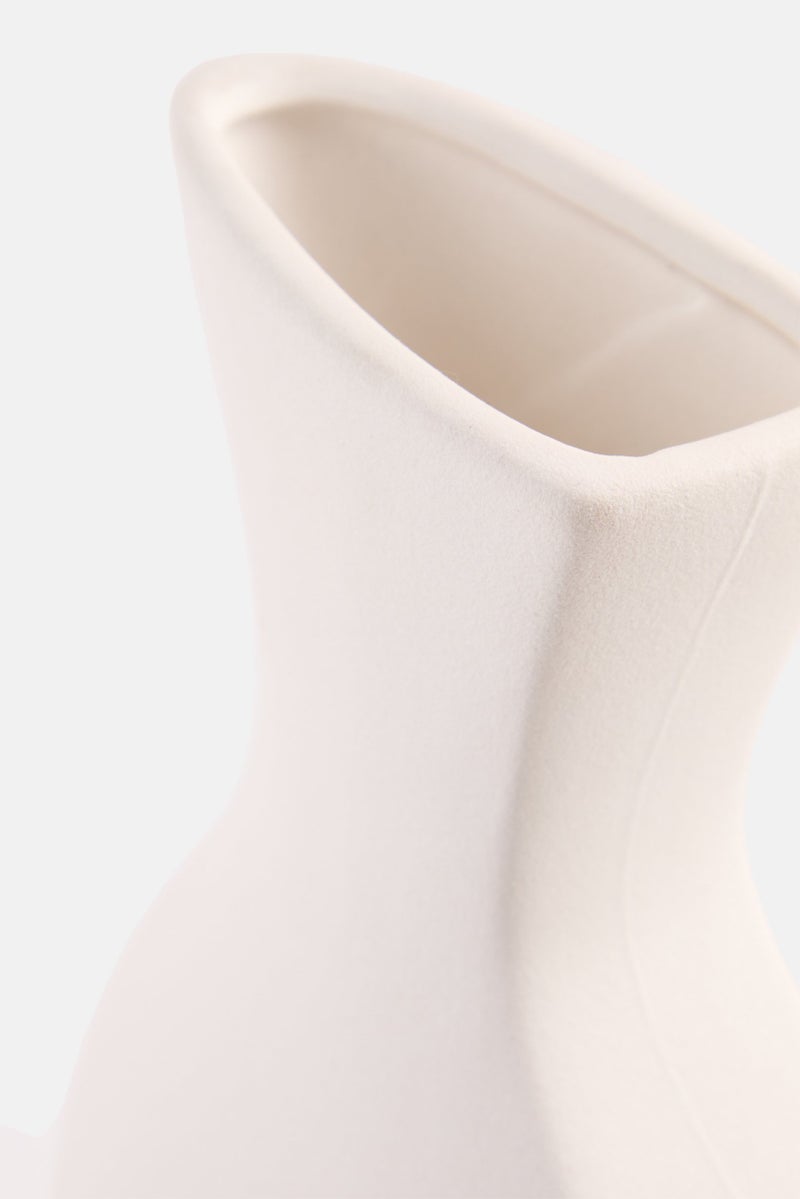 Muy Mucho Ceramic Vase 27 H x 5 W x 15 L cm, White - Image 4