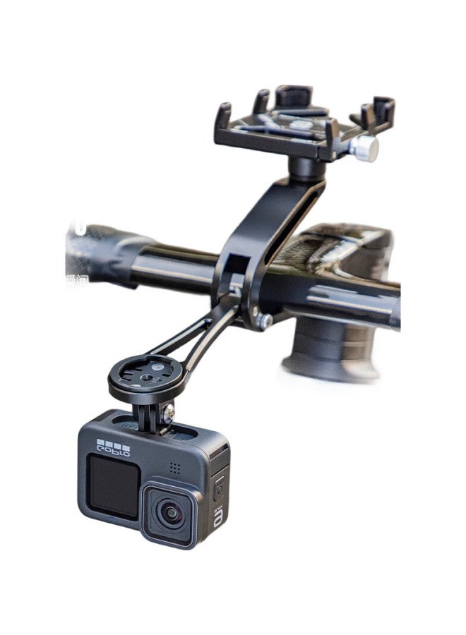 SolarStorm Bicycle Phone Mount, Road Bike Integrated Handlebar Computer Mount, Aluminum Alloy Phone Holder, Multifunctional Three-In Mount, Bike Light, Gopro Mount, Navigation-Specific Extension Bracket - Image 1