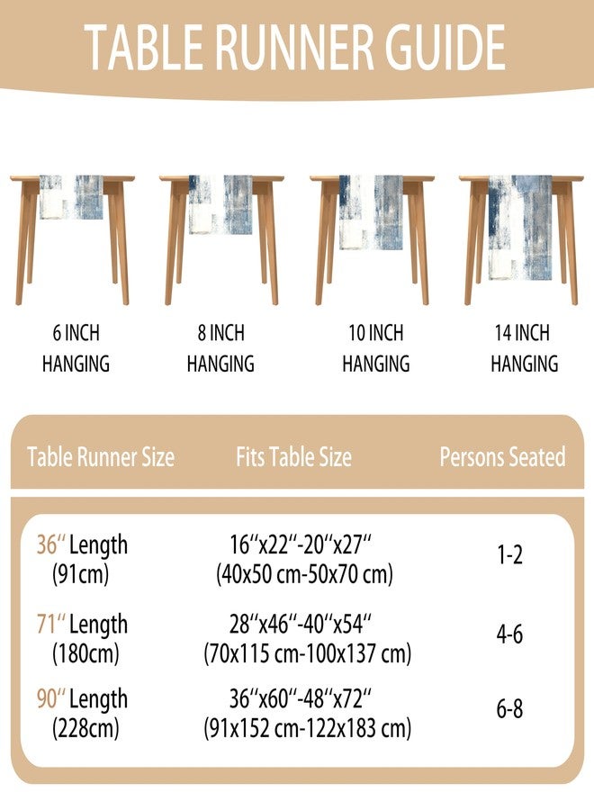 AILUER White Gray Table Runners Modern Art Farmhouse Linen Table Runners Dresser Scarves Retro Rustic Style for Party Kitchen Dining Table Coffee Holiday Party Decor (13"x 36") - Image 5