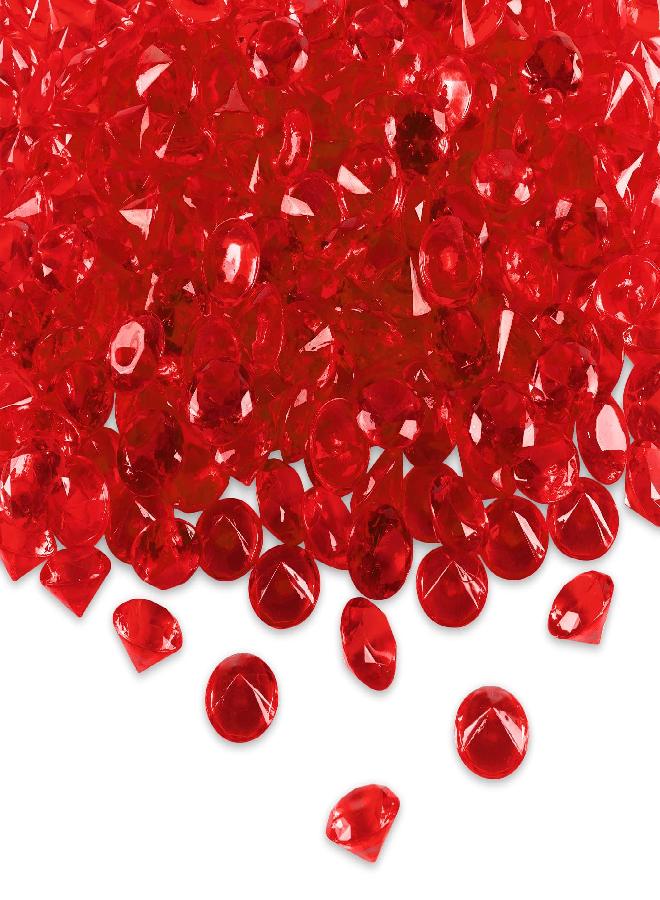Super Z Outlet Acrylic Color Faux Round Diamond Crystals Treasure Gems for Table Scatters, Vase Fillers, Event, Wedding, Birthday Decoration Favor, Arts & Crafts (1 Pound, 240 Pieces) (Red) - Image 1