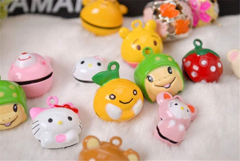 Pups&Pets Cartoon Colorful Charm Collar Bell for Dog Puppies Cat (Assorted, Pack of 1) Color and Design Random. - Image 1