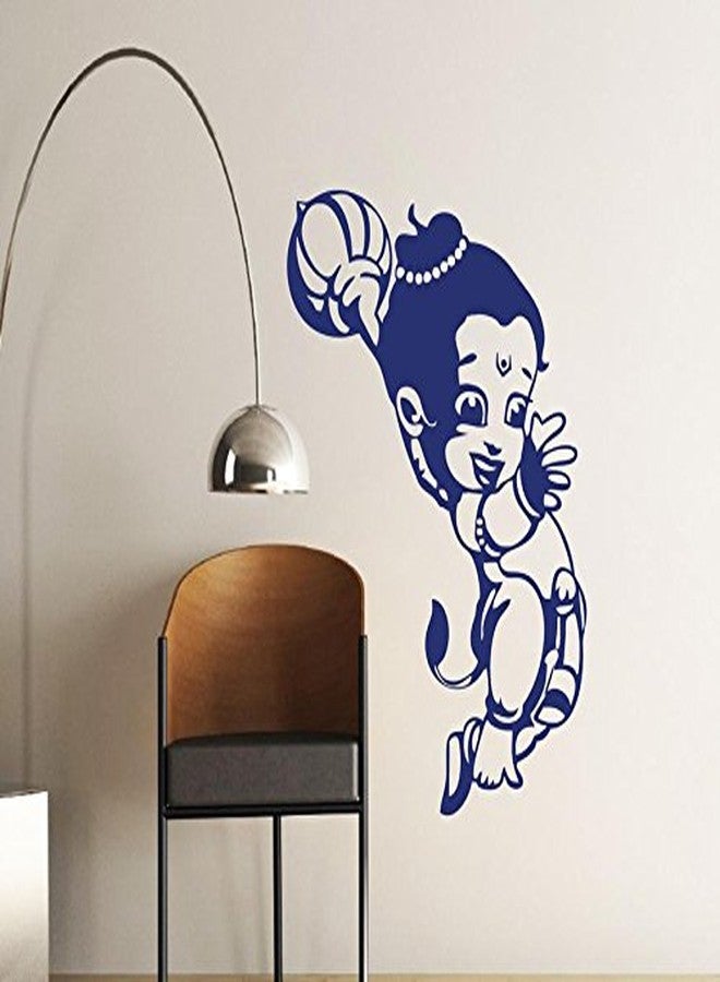 Sticker Studio PVC Vinyl Lord Hanuman Wall Decor 3D for Hall Room Bedroom Gym, Size: 58 CM X 40 CM, Blue, Pack of 1 - Image 1