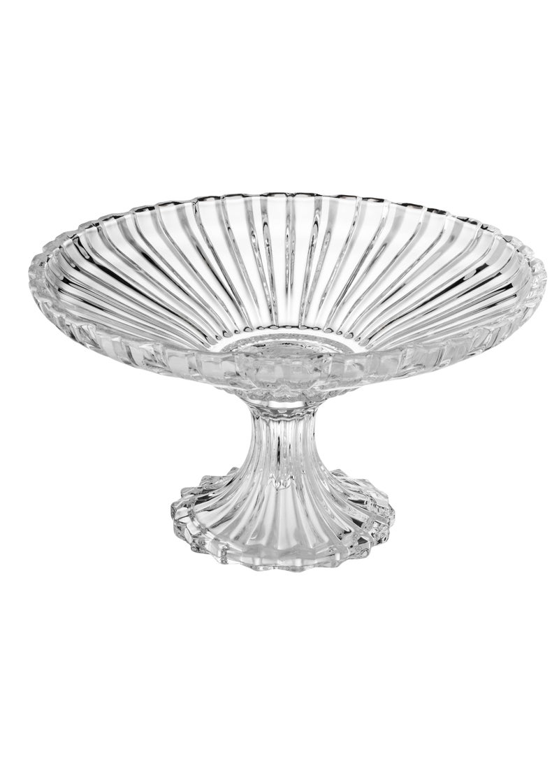 byblos Glass serving plate with base for sweets and fruits, multi-purpose  - Image 1