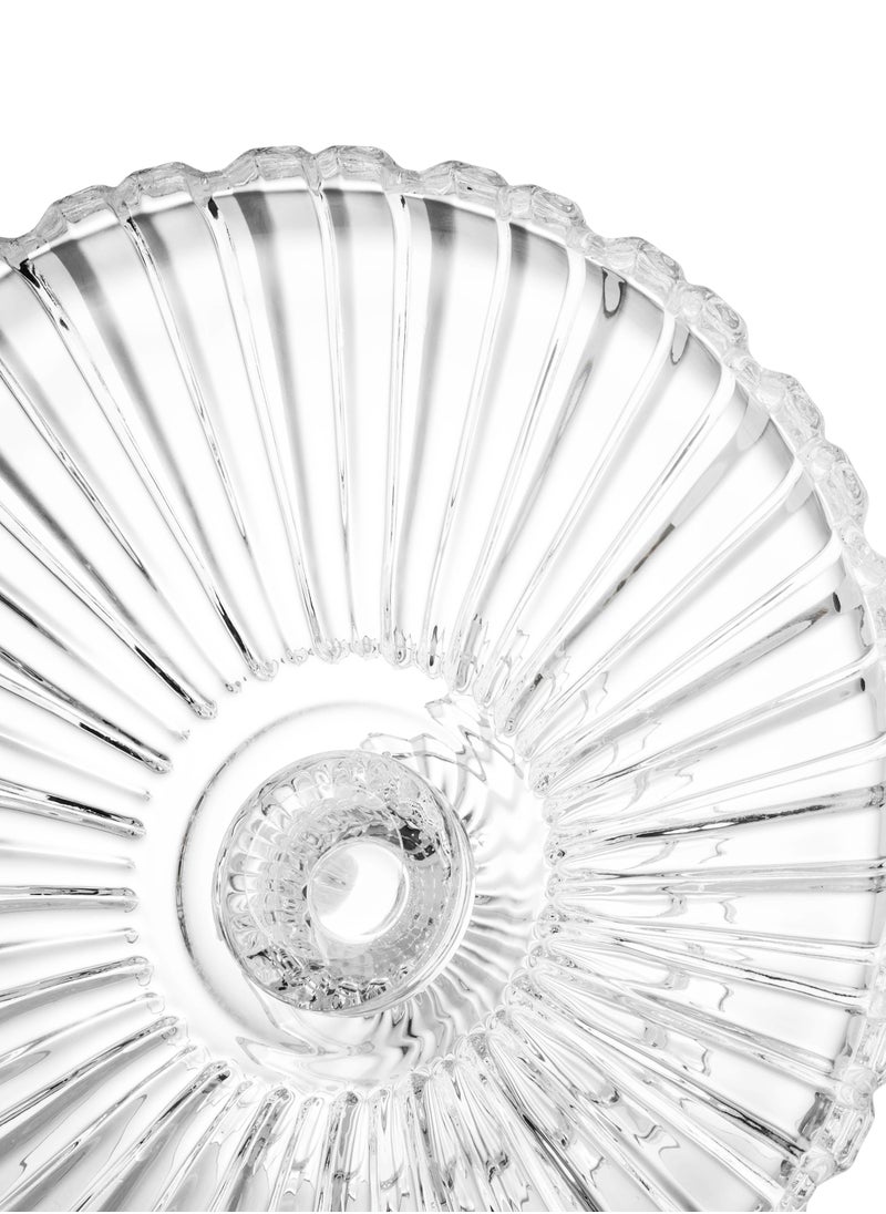 byblos Glass serving plate with base for sweets and fruits, multi-purpose  - Image 2