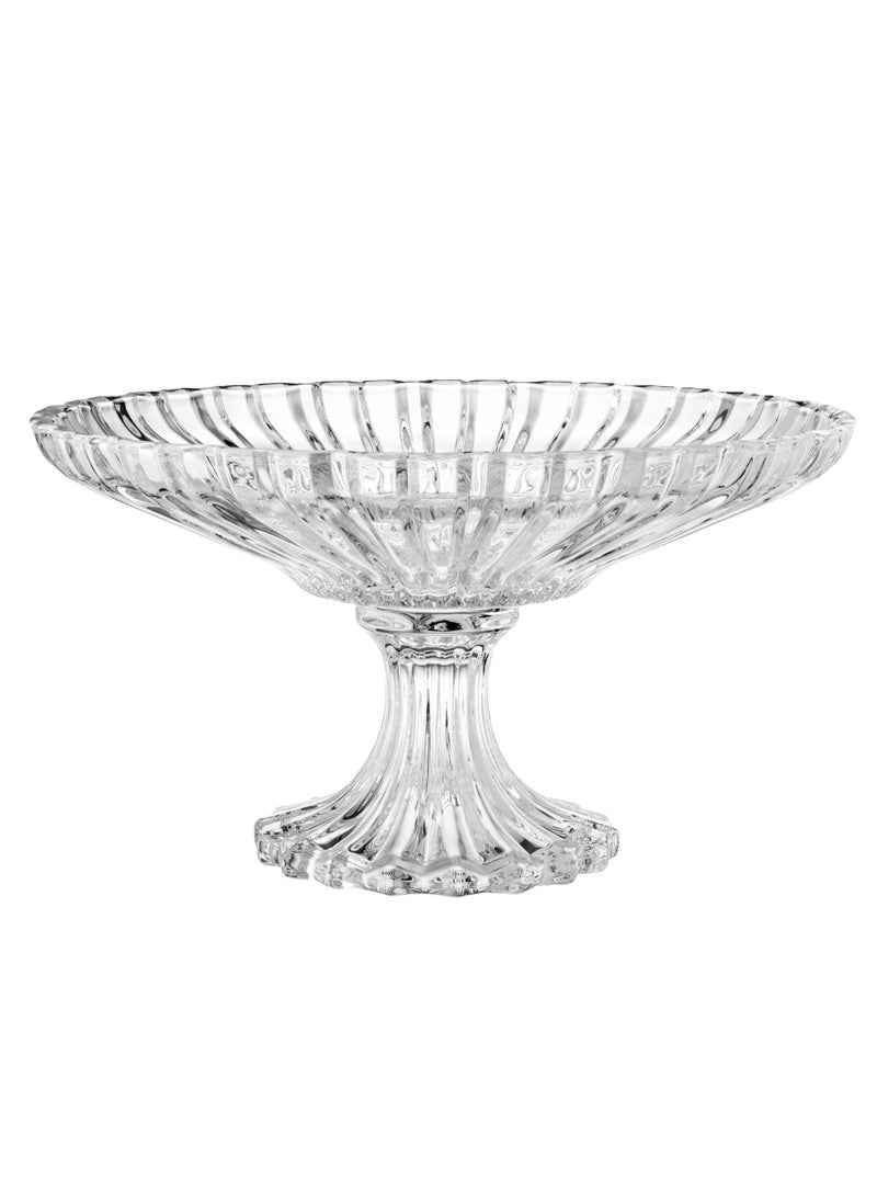 byblos Glass serving plate with base for sweets and fruits, multi-purpose  - Image 3