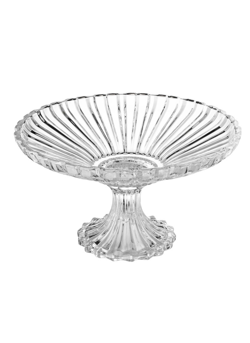 byblos Glass serving plate with base for sweets and fruits, multi-purpose  - Image 4
