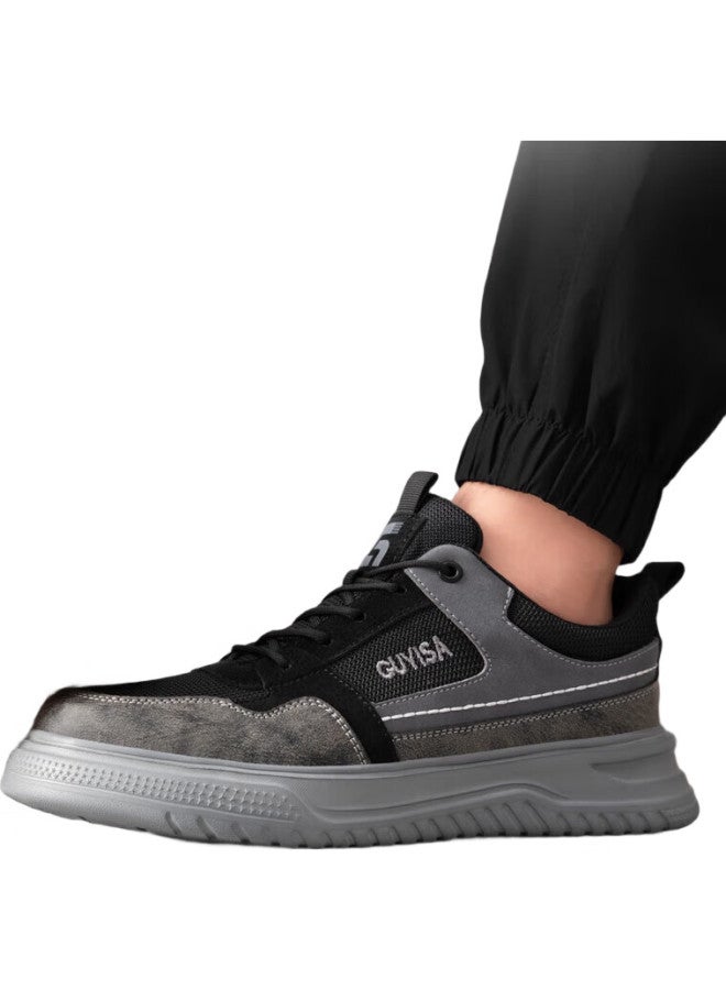 WELDON Shield Men'S Safety Shoes With Steel Toe Cap, Puncture-Resistant, Lightweight, Soft Sole, Wear-Resistant, Worksite Safety Shoes F080Bk Size 43 - Image 1