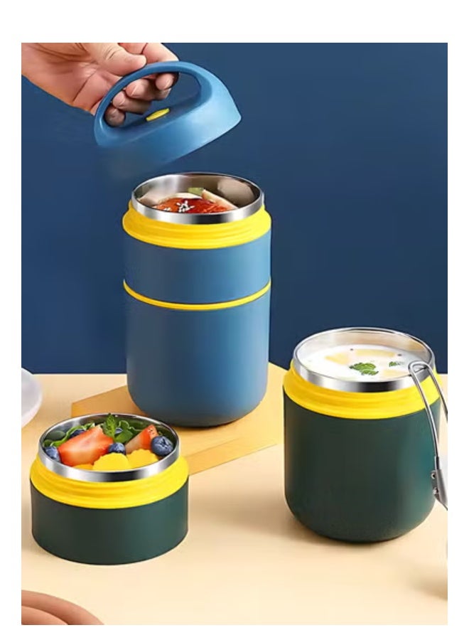 Twisoo Stainless Steel Vacuum Thermal Lunch Box – Insulated Food Container with Leak-Proof Soup Cup & Carry Bag, Portable Bento Lunch Box for Kids, School, Office & Travel - Image 3