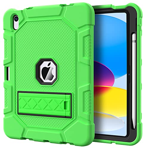 Azzsy Case for iPad (A16) 11th Generation 11 Inch 2025 / iPad 10th Generation 10.9 Inch 2022, [Built-in Pencil Holder] Heavy Duty Shockproof Rugged Protective Case, Green - Image 1