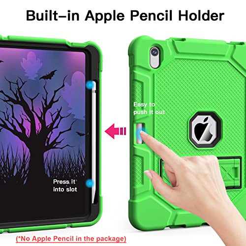 Azzsy Case for iPad (A16) 11th Generation 11 Inch 2025 / iPad 10th Generation 10.9 Inch 2022, [Built-in Pencil Holder] Heavy Duty Shockproof Rugged Protective Case, Green - Image 4