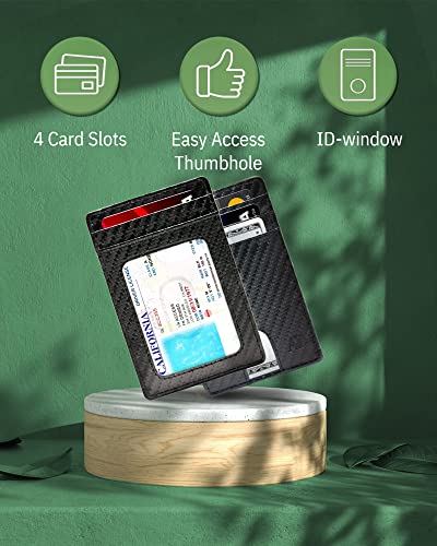Access Denied Slim Minimalist Wallets For Men - Vegan Leather Front Pocket Thin Mens Wallet RFID Credit Card Holder Gifts For Men - Image 4
