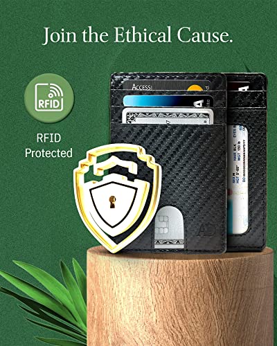 Access Denied Slim Minimalist Wallets For Men - Vegan Leather Front Pocket Thin Mens Wallet RFID Credit Card Holder Gifts For Men - Image 5