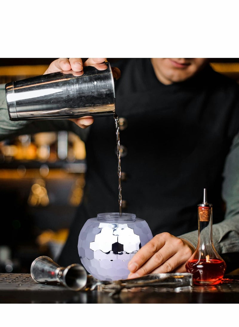 Disco Ball Cups 4 Pieces Tumbler Flash Drinks Cup with Lid and Straw Party Supplies Drink Syrup Tea Bottle, for Decorations (Sliver) - Image 2