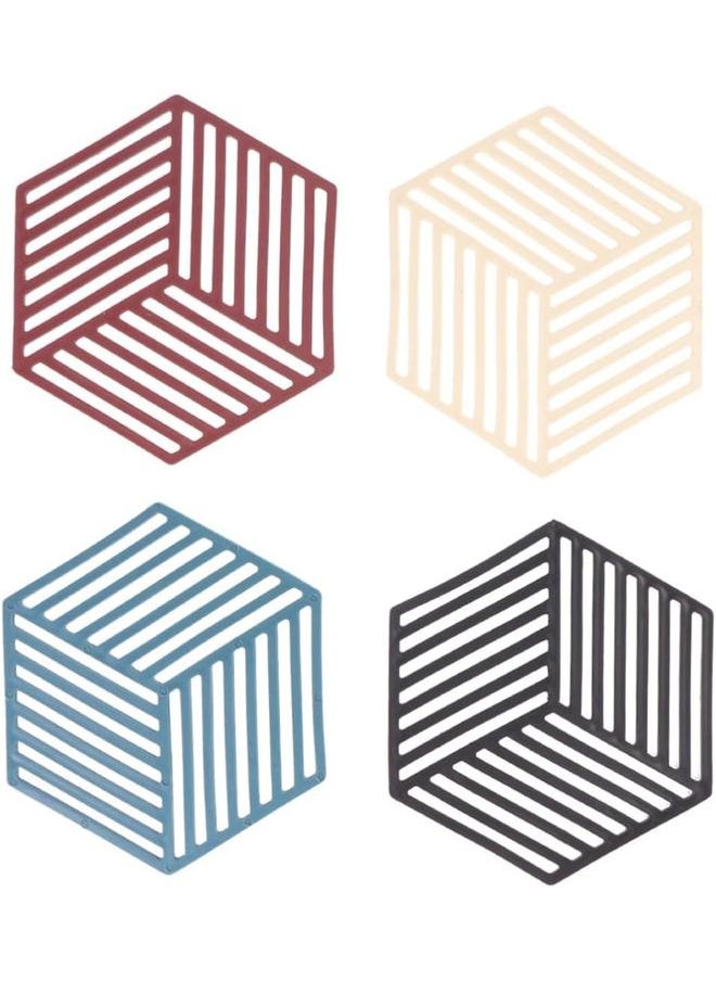 yongsheng 4pcs Silicone Pot Mat Reusable Cup Coasters Xmas Table Mats Absorbent Drink Coasters Silicone Pot Holders Insulation  - Image 1