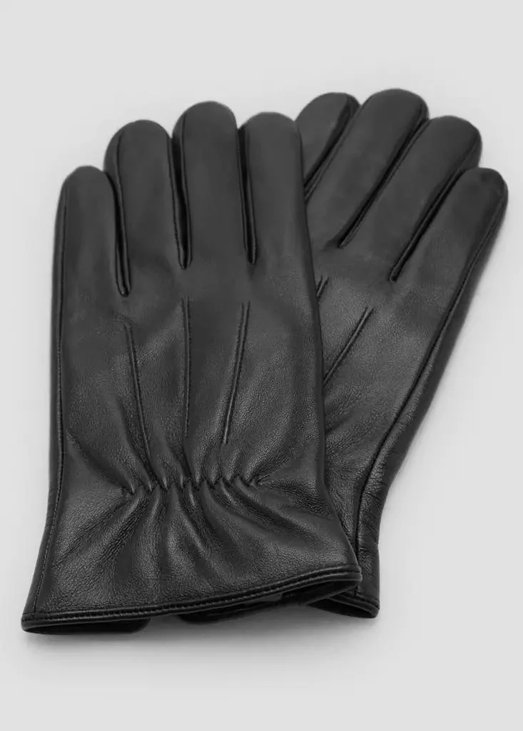 Mango Man 99-NEGRO Leather Gloves for Men | Best Price UAE