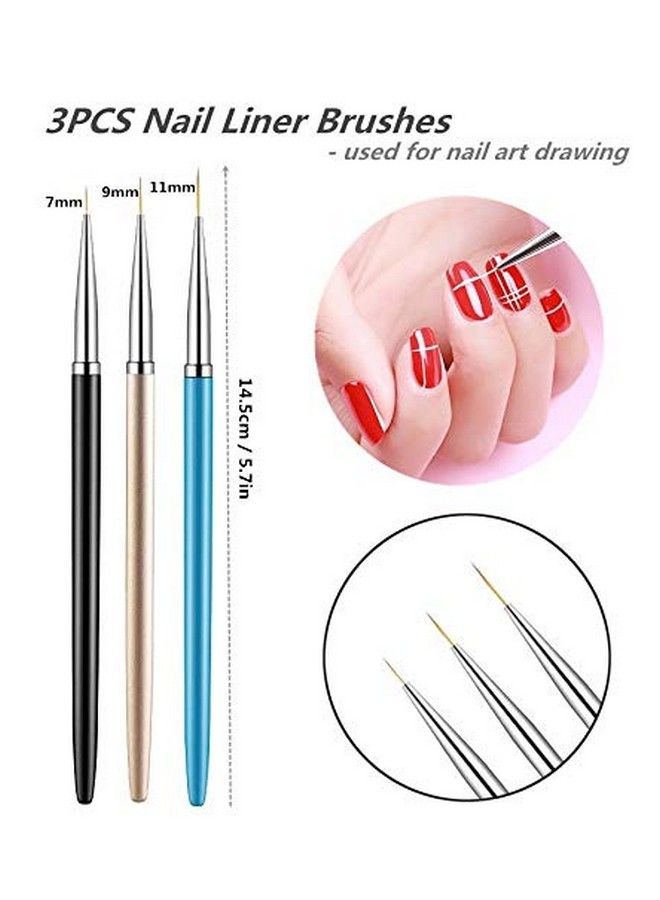 FULINJOY 10 Pcs Gel Nail Brush Set 7 Pcs Uv Gel Nail Painting Brushes With 3 Pcs Nail Art Liner Brushes Nail Art Brush Nail Painting Brush Pen Set For Acrylic Application - Image 5
