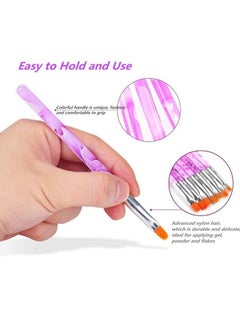 FULINJOY 10 Pcs Gel Nail Brush Set 7 Pcs Uv Gel Nail Painting Brushes With 3 Pcs Nail Art Liner Brushes Nail Art Brush Nail Painting Brush Pen Set For Acrylic Application  - Image 4