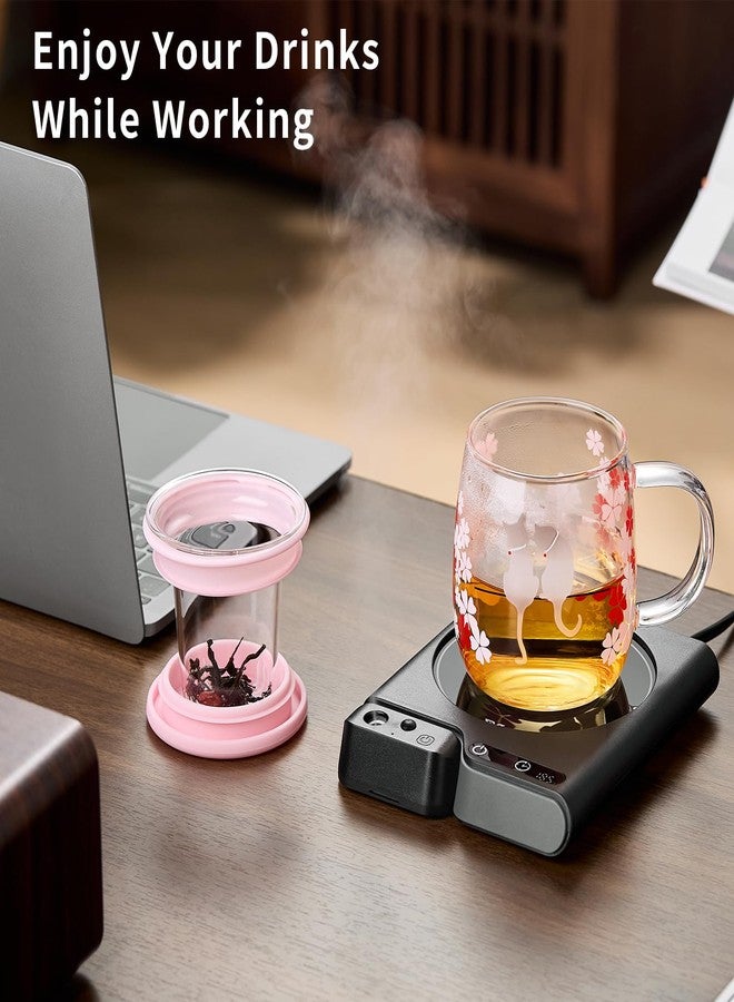 DOPUDO Coffee Mug Warmer with Auto Shut Off, 3 Temperature Settings with Air humidifier Water Mist Sprayer, Electric Beverage Heater with Borosilicate Glass Panel, 54-Inch Cord, Fits Mugs, Teapots (Black) - Image 5