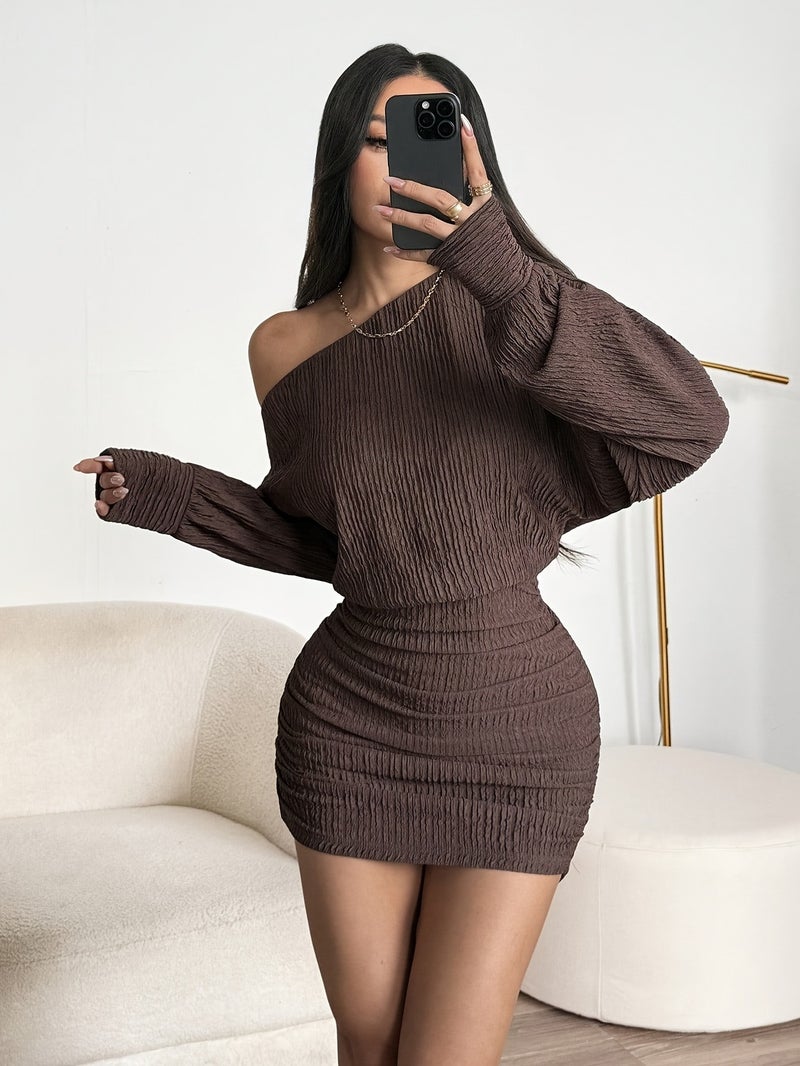 Women'S Off-Shoulder Long-Sleeve Warm Sweater for Autumn And Winter, Bohemian Winter Wear, Christmas Party Dresses, Fall Women'S Dresses, Christmas Dresses, Party Dresses, Sun Dresses, Ne... - Image 2