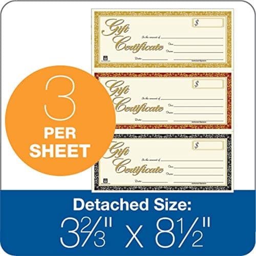 Adams Gift Certificates, Laser/Inkjet Compatible, 3-Up, 30 per Pack with Envelopes (GFTLZ),White - Image 2