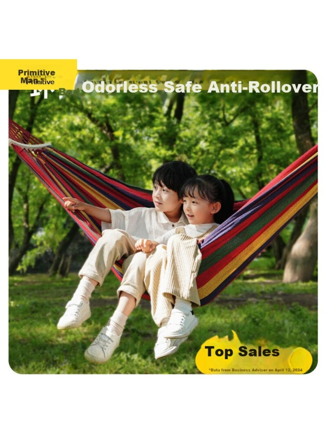 Primitive Man Hammock Outdoor Adult Thickened Swing Anti-rollover Hanging Chair Rocking Bed Courtyard Camping - Image 2