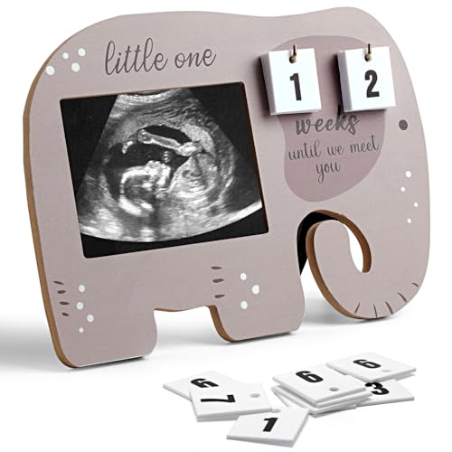 Aosemili Sonogram Picture Frame Ultrasound Photo Display with Baby Countdown WeeksPregnancy Announcement Baby Gender Reveal Gift New Mom Expecting Parents to Be Keepsake Gifts - Image 1