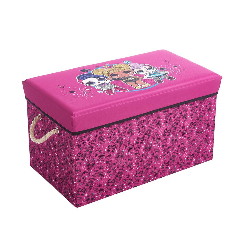 Idea Nuova LOL Surprise Collapsible Toy Storage Bench and Ottoman 145 H x 145 D x 25 L