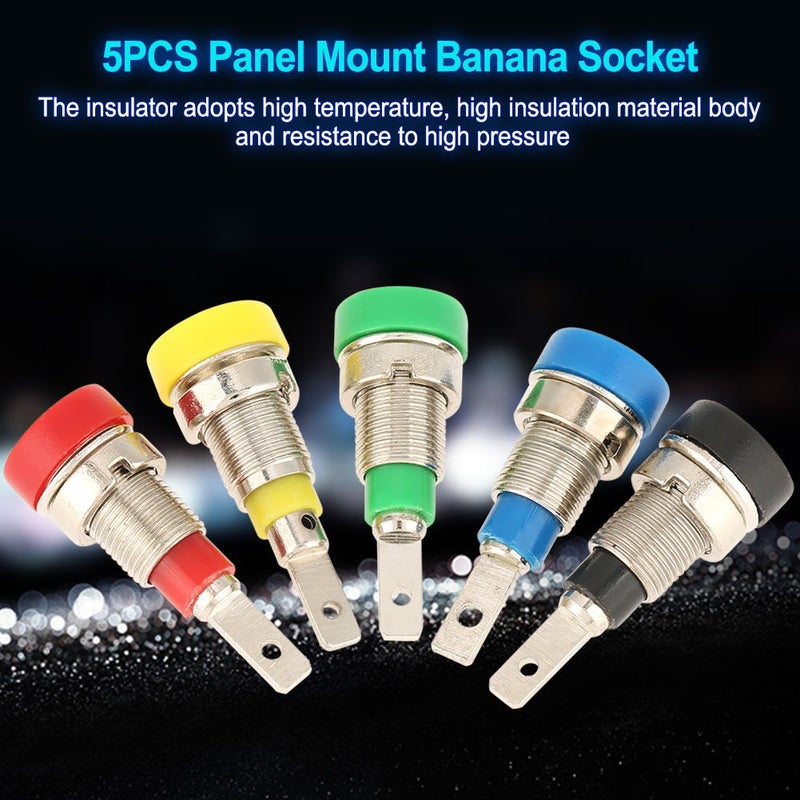 Banana Socket Panel Mount 2 0mm Jack 5Pc Mixed Color High Conductivity For Lab Field Testing - Image 3