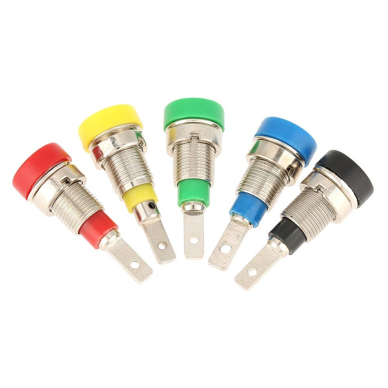 Banana Socket Panel Mount 2 0mm Jack 5Pc Mixed Color High Conductivity For Lab Field Testing - Image 1