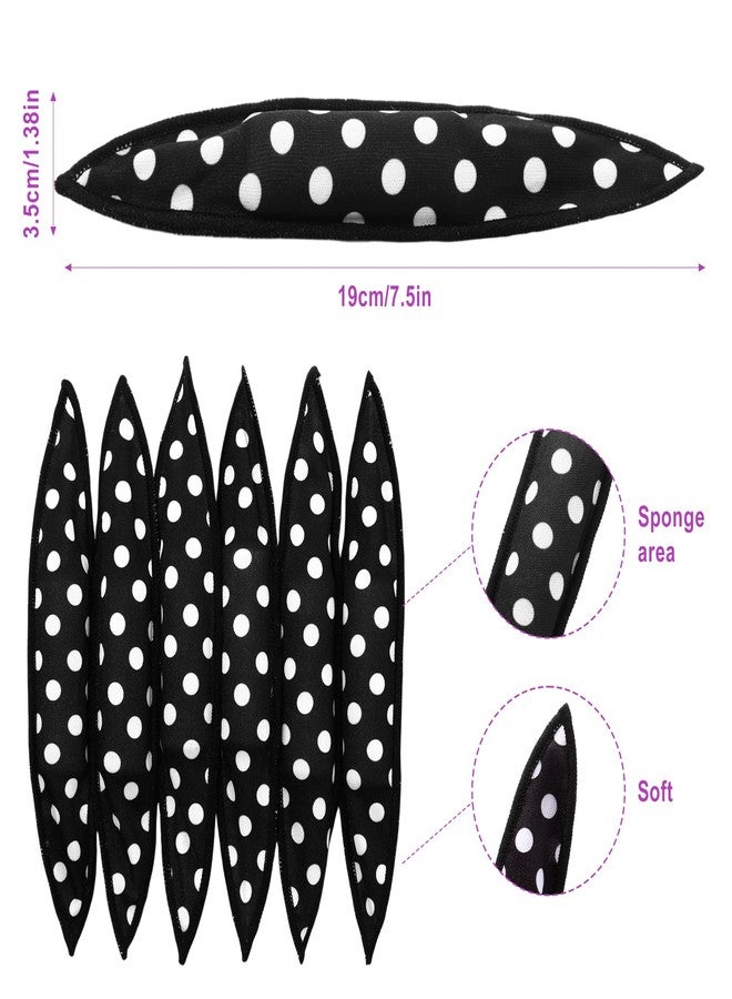 Bememo 40 Pieces Hair Rollers Soft Sleep Foam Tousle Curlers Rag Curlers for Hair Styling Tools Heatless Pillow Sponge to Sleep in DIY Tousle Curler Rollers Sponge(Dot,Black) - Image 3