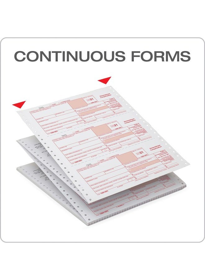 ADAMS 1099 NEC 3 Up 2021 Continuous Forms, 4 Part Carbonless Forms, for Pin Fed Dot Matrix Printers, with 3 1096, 20 Pack (TXA2299-NEC21) - Image 5
